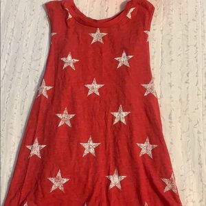 Star-Printed tank with open back